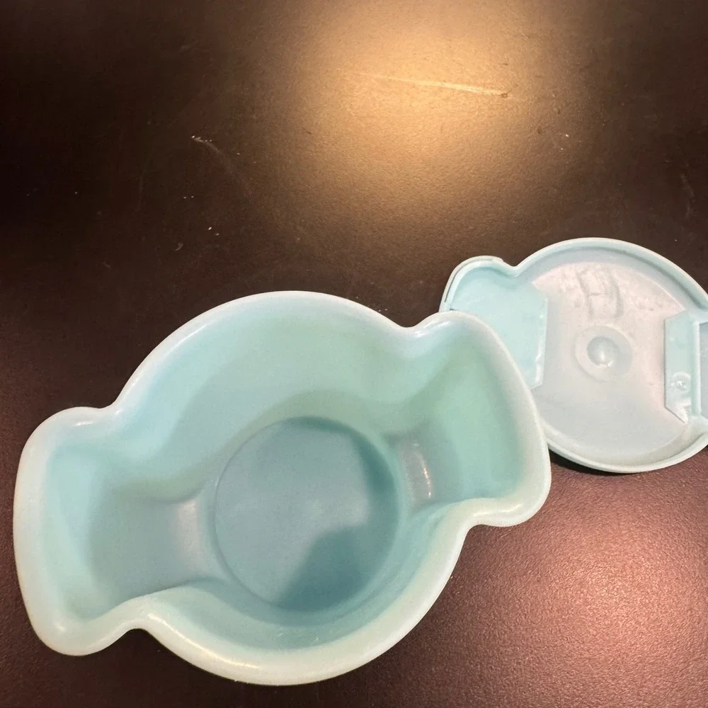 Tupperware Sugar Dispenser Vintage Small Aqua Blue 877-3 Dual Flip Top Lid